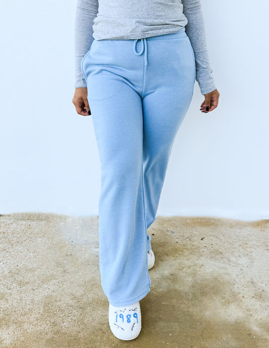 We're Gonna Make It Fleece Jogger in Light Blue