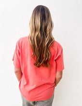 Load image into Gallery viewer, Hideaway Crew Neck Short Sleeve T-Shirt in Coral