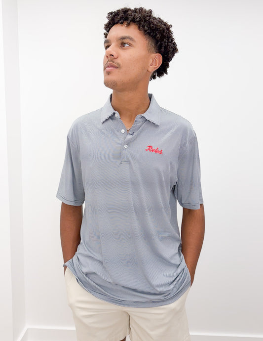 Ole Miss Script Rebs Stripe Polo