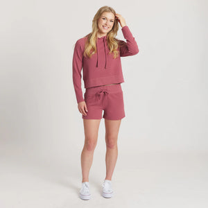 Southern Marsh Women's Reagan Relaxed Waffle Hoodie in Rhubarb