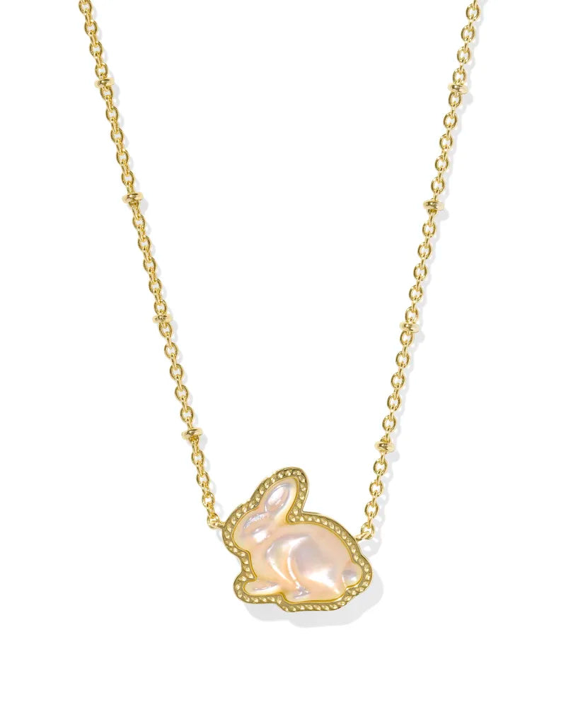 Kendra Scott Bunny Gold Taupe MOP Short Pendant Necklace