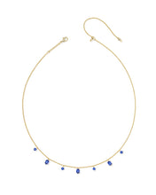 Load image into Gallery viewer, Kendra Scott Gold Cailin Strand Necklace in Blue Crystal