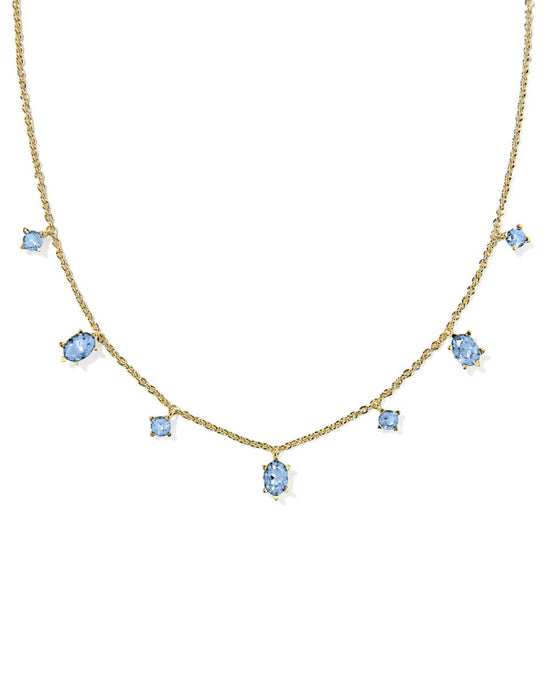Kendra Scott Gold Cailin Strand Necklace in Blue Violet Crystal
