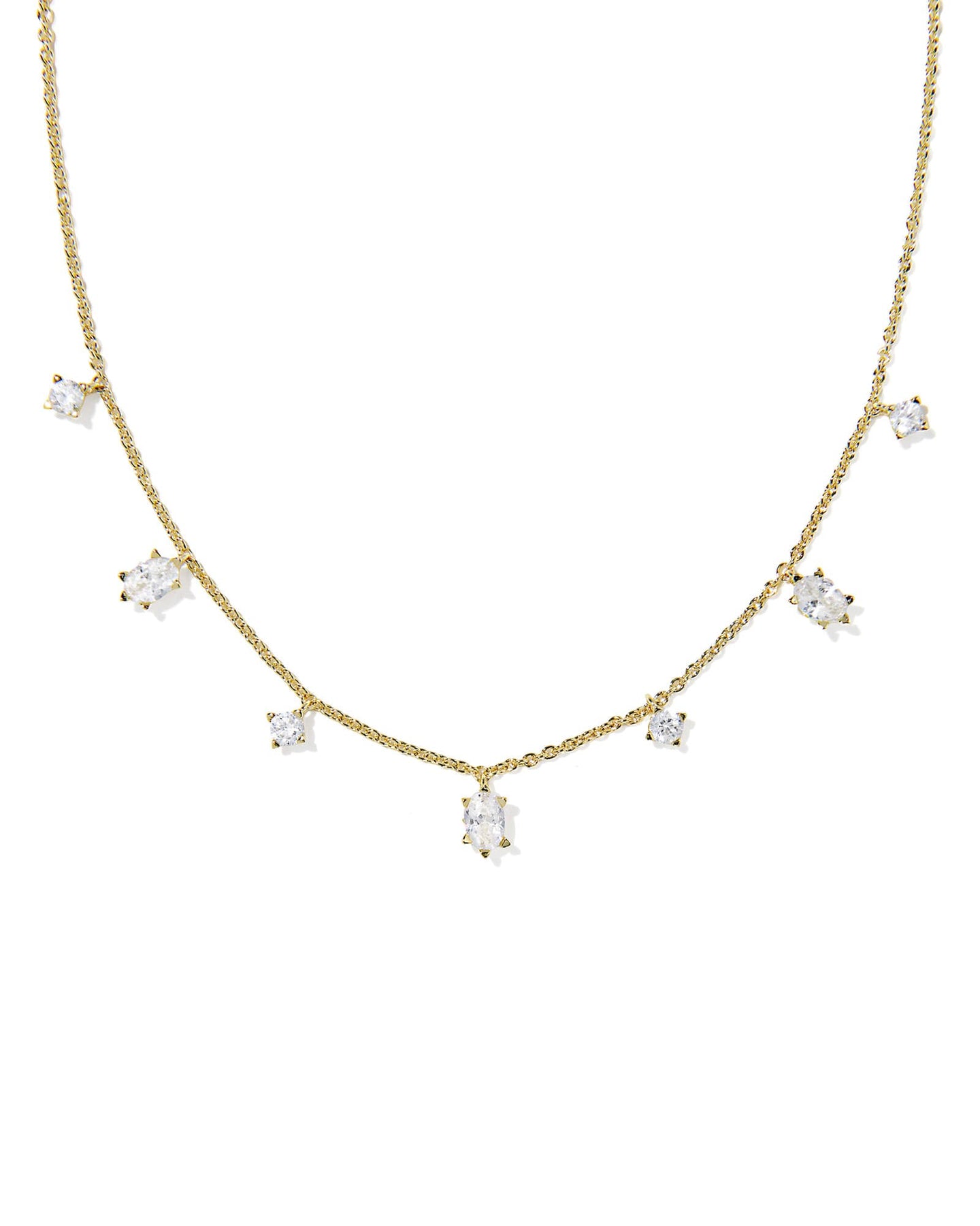 Kendra Scott Gold Cailin Strand Necklace in White Crystal