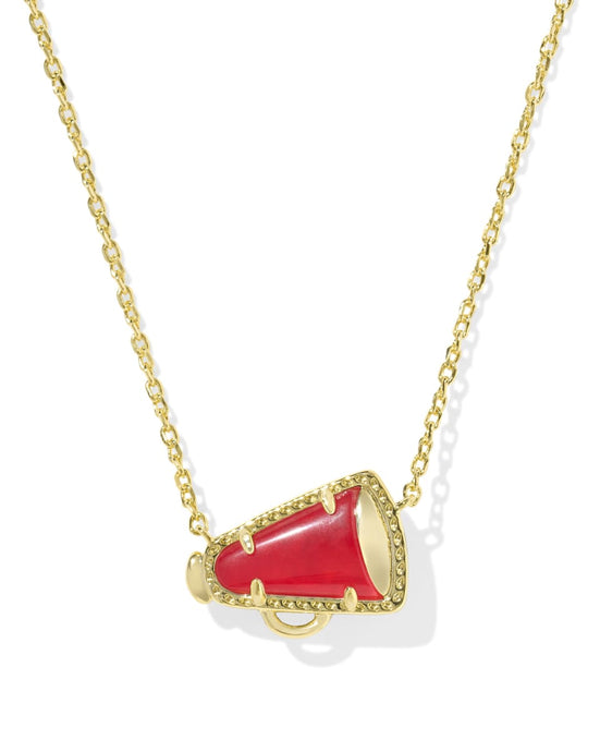 Kendra Scott Gold Cheer Pendant Necklace in Red Illusion