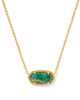 Kendra Scott Elisa Gold Necklace in Bronze Veined Green Malachite