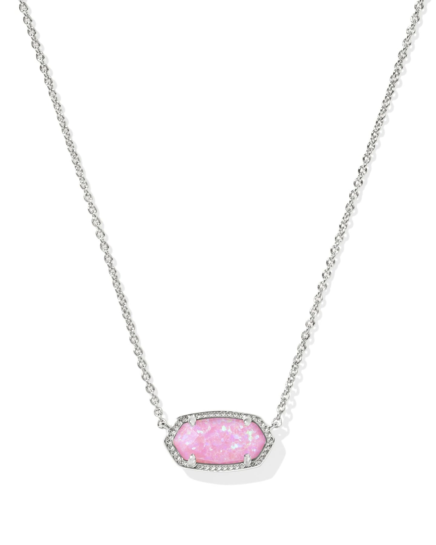 Kendra Scott Elisa Necklace in Silver/Carnation Opal