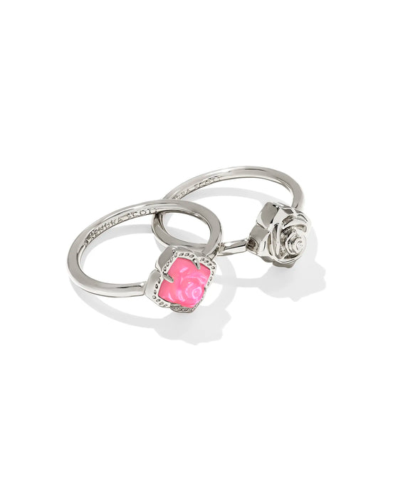 Kendra Scott Mallory Rose Ring Set in Silver Blush Ivory MOP