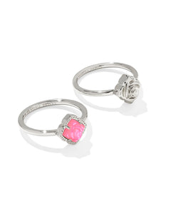 Kendra Scott Mallory Rose Ring Set in Silver Blush Ivory MOP