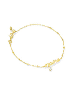 Kendra Scott Mama Crystal Delicate Gold Chain Bracelet
