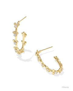 Kendra Scott Mickey Minnie Gold Hoop Earrings in White Crystal