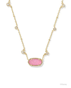 Kendra Scott Mickey Mouse Gold Elisa Necklace in Hot Pink Drusy