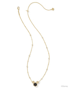 Kendra Scott Mickey Mouse Gold Pendant Necklace in Black Drusy