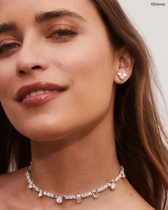 Kendra Scott Mickey Mouse Silver Stud Earrings in White Pearl