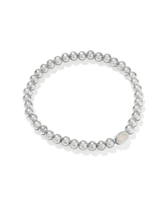 Kendra Scott Mini Elaina Stretch Bracelet Silver Iridescent Drusy