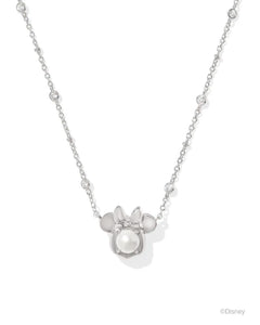 Kendra Scott Minnie Mouse Silver Pendant Necklace in White Pearl