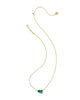 Kendra Scott Tatum Short Pendant Gold Necklace in Dark Green Mix