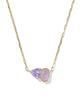 Kendra Scott Tatum Short Pendant Gold Necklace in Purple Mix