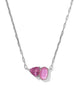 Kendra Scott Tatum Short Pendant Silver Necklace in Azalea Pink Mix