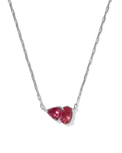 Load image into Gallery viewer, Kendra Scott Tatum Short Pendant Silver Necklace in Burgundy Mix