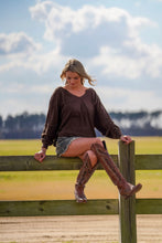 Load image into Gallery viewer, Local Girl Haven LS Top in Espresso
