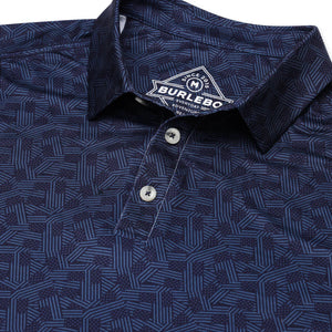 Burlebo Performance Polo in Navy Stars and Stripes