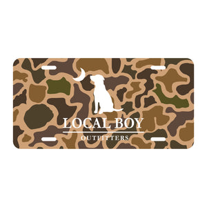 Local Boy Old School Camo License Plate