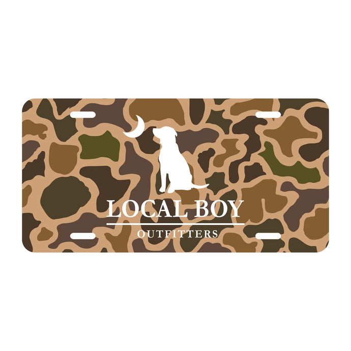 Local Boy Old School Camo License Plate