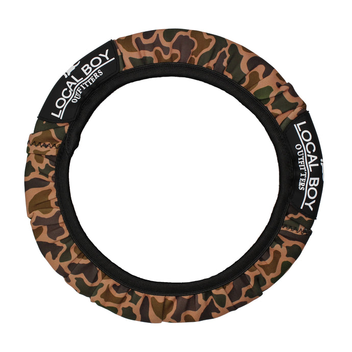 Local Boy Steering Wheel Cover in Old School Camo