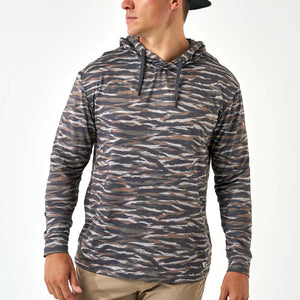 Burlebo Men's Performance Hoodie in Tiger Stripe Camo-Wetland