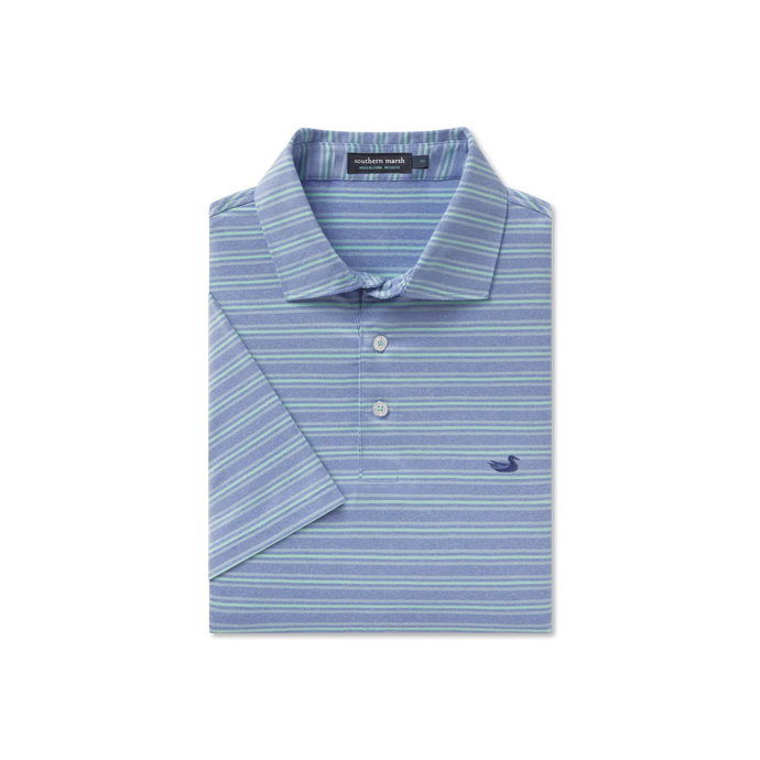 Southern Marsh Maybourne Featherlight Stripe Polo in Lilac & Mint