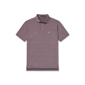 Southern Marsh Maybourne Stripe Polo in Navy & Red