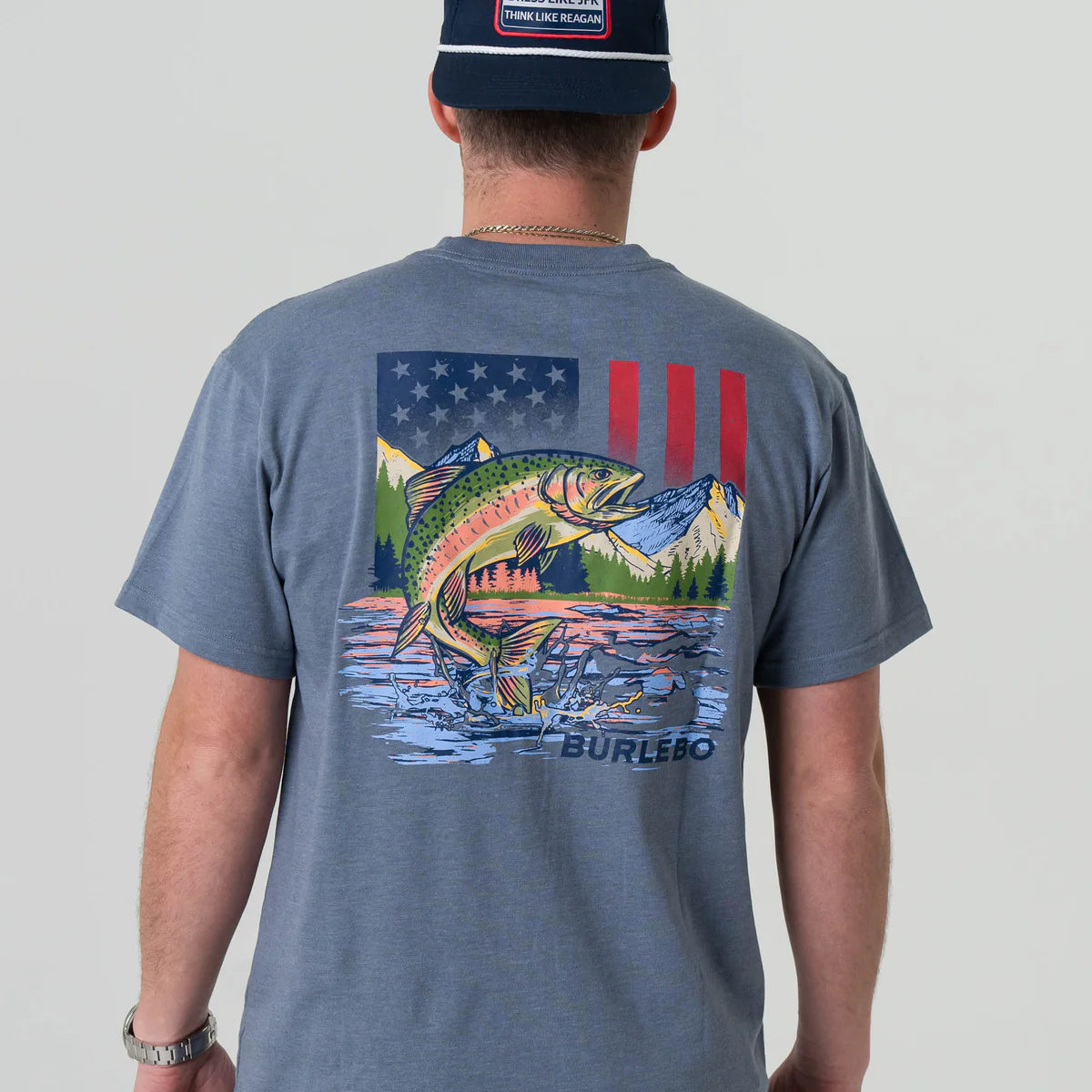 Burlebo Patriotic Scenic Fish SS Tee