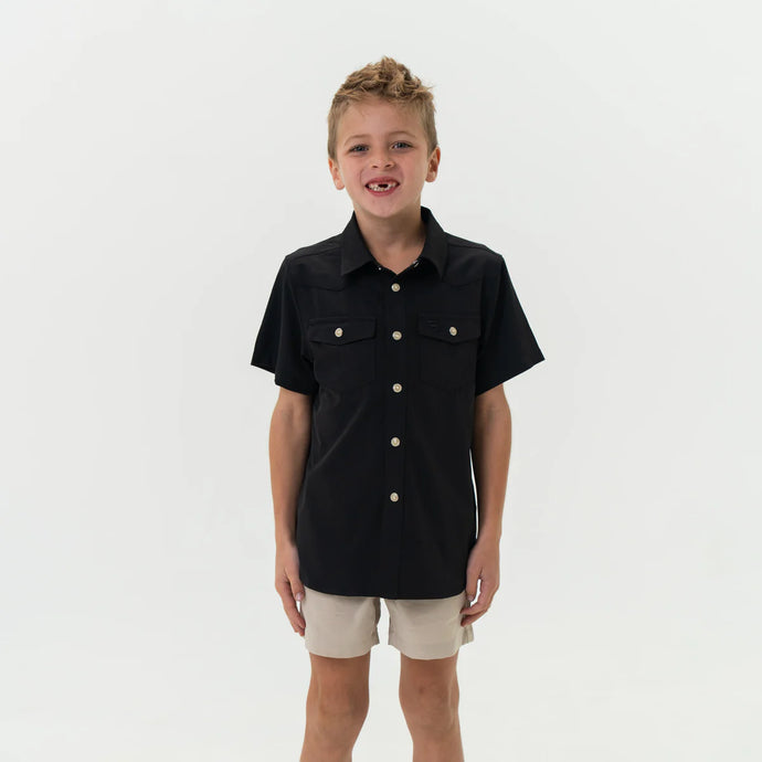 Burlebo Youth Performance Western Shirt in Black