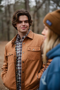 Local Boy Sportsman's Shacket in Rustic Oak