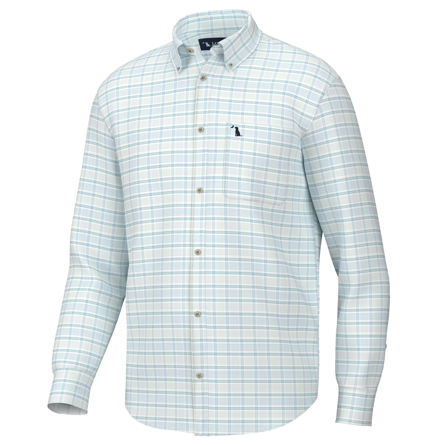 Local Boy Stamps Dress Shirt Moss/Lime/Blue