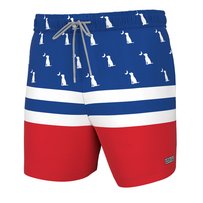 Local Boy Bayview Swim Trunks in Red White & Blue