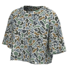 Load image into Gallery viewer, Local Girl Youth Boxy Crop SS Tee in Localflage Bluff