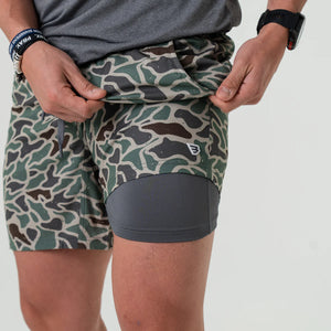 Burlebo 7" Athletic Shorts in Retro Duck Camo