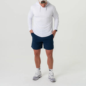 Burlebo 7" Everyday Shorts in Deep Water Navy with Mayan Pocket
