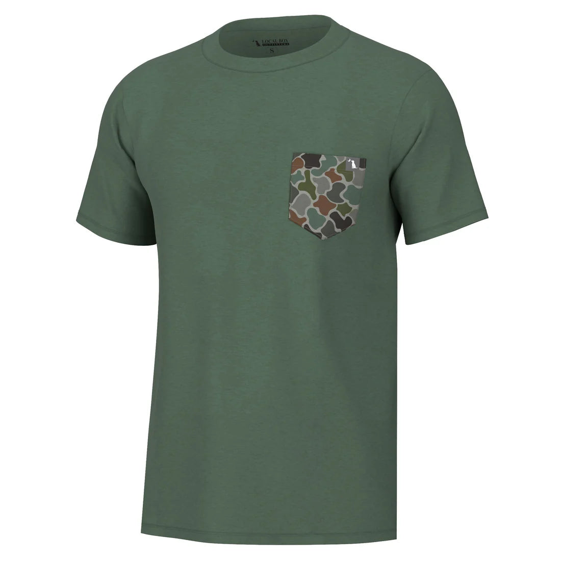 Local Boy Heather Blend SS Crew in Pine