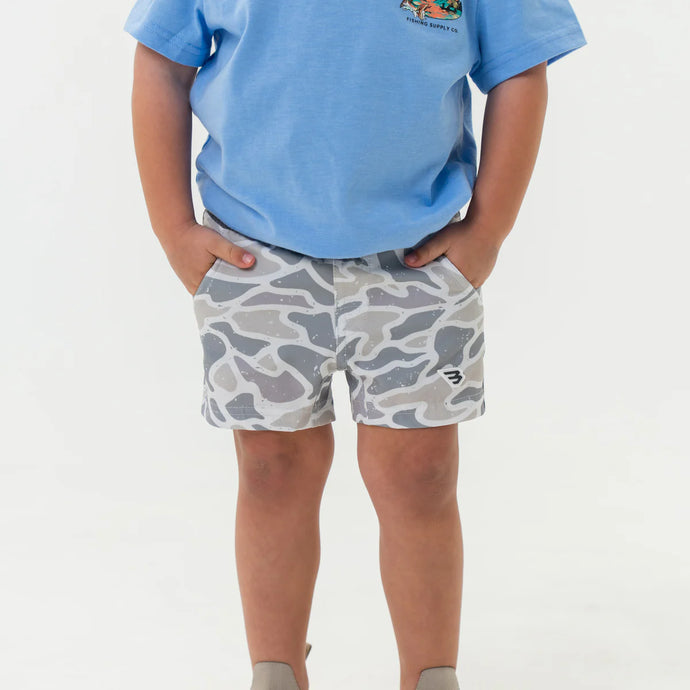Burlebo Youth Athletic Shorts in White Camo
