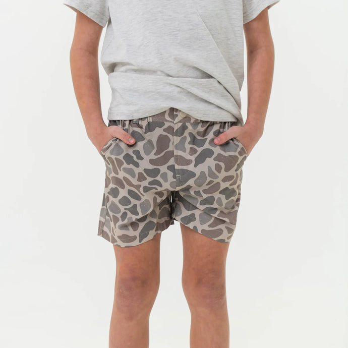 Burlebo Youth Everyday Shorts in Classic Deer Camo