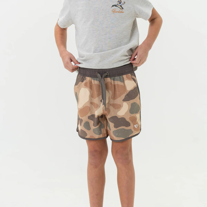 Burlebo Youth Swim Trunks in Jumbo Pintail Camo