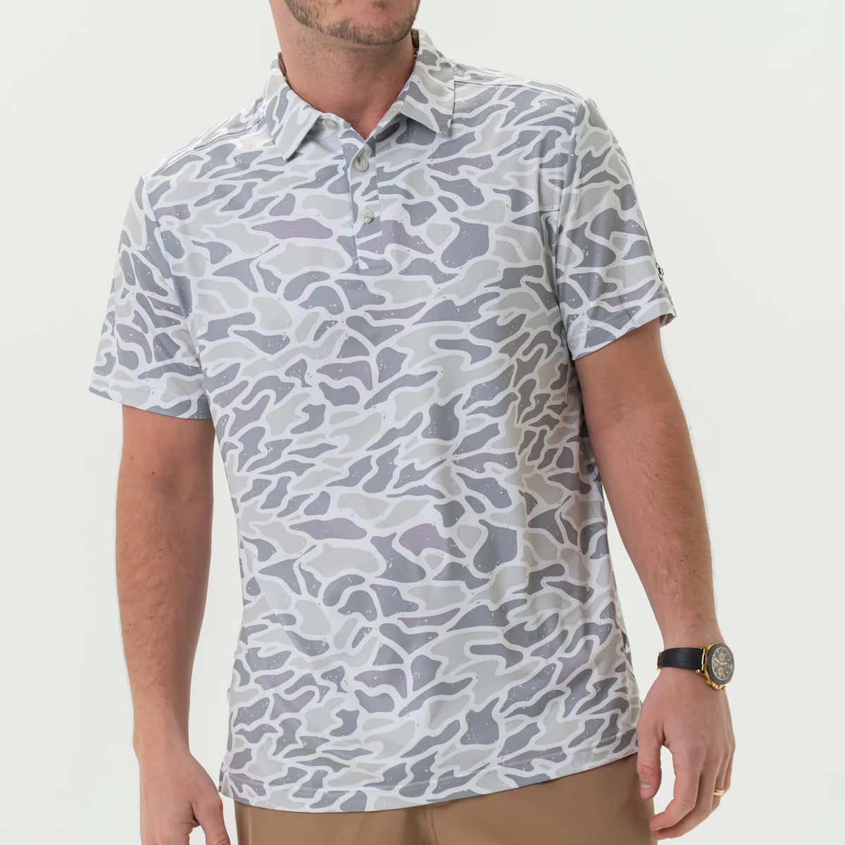 Burlebo Performance Polo in White Camo