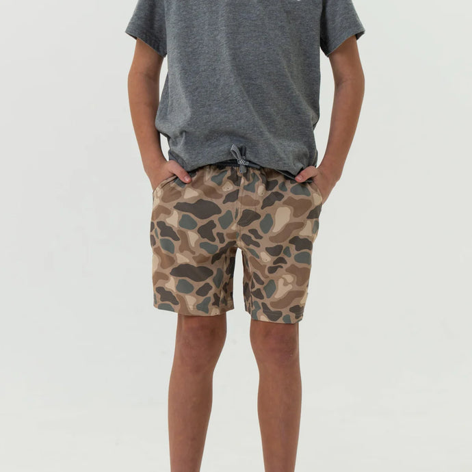 Burlebo Youth Athletic Shorts in Pintail Camo