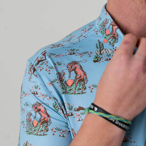 Burlebo Performance Polo in Blue Cowboy Up