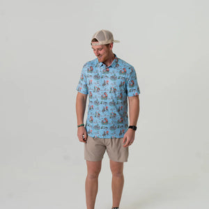 Burlebo Performance Polo in Blue Cowboy Up