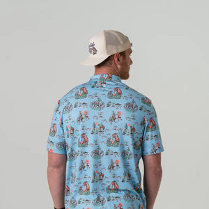 Burlebo Performance Polo in Blue Cowboy Up