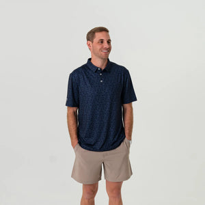 Burlebo Performance Polo in Navy Stars and Stripes